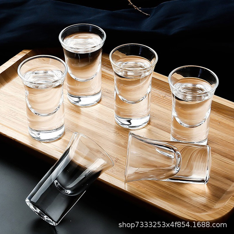 Picture of Bar Thick Bottom Bullet Cup Hotel Liquor Cup Spirits Cup Household Small Wine Cup Glass Small Wine Cup Wine Dispenser suit