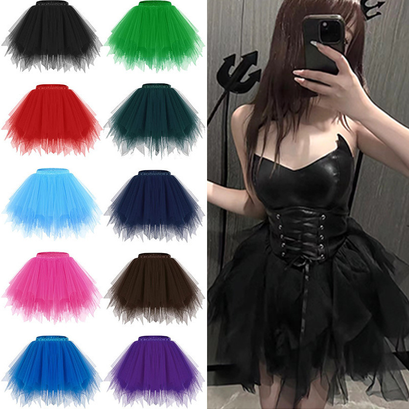 European and American Candy Color Multicolor Skirt Half-length Tutu Petticoat Photo Studio Wedding Photography Diamond Color Short Skirt