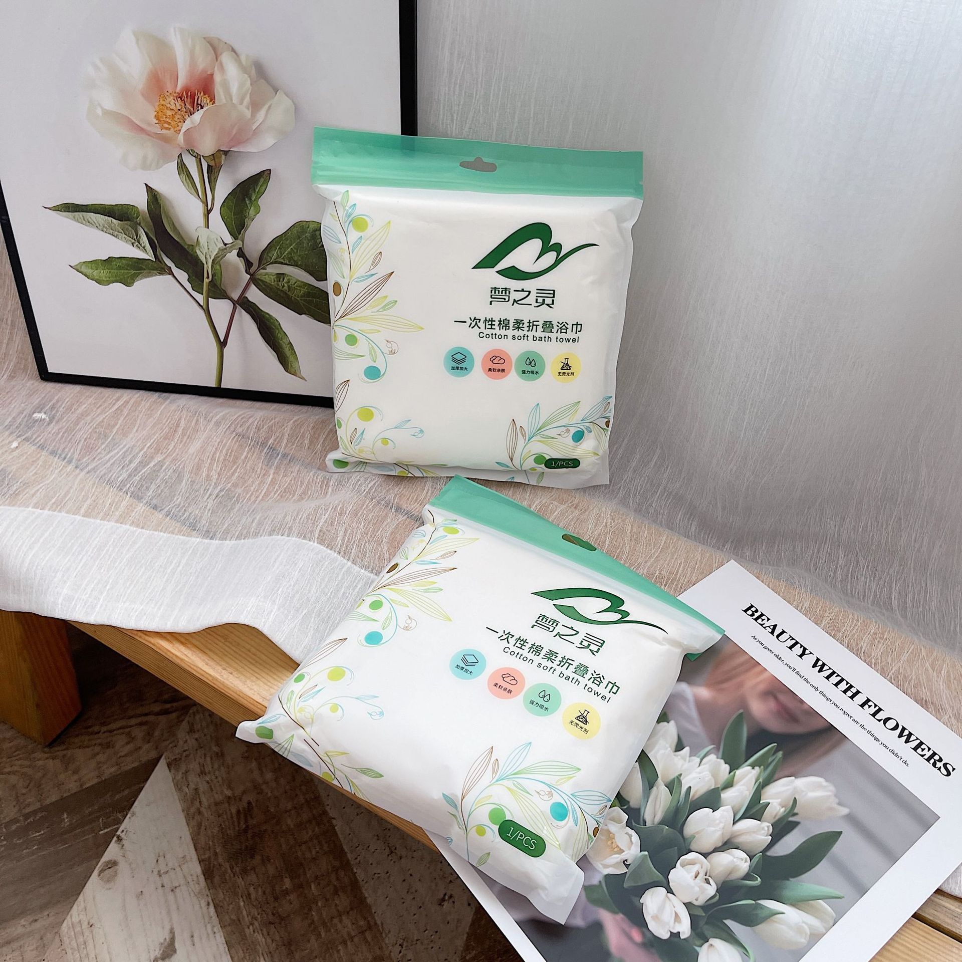 Picture of Mengzhiling Manufacturer Disposable Travel Hygiene Cleansing Towel National Trend Compressed Towel 30*60 Portable