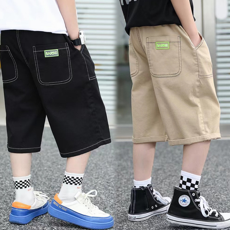 Boys Work Shorts Summer 2023 New Korean Casual Pants Children's Pants Five-point Pants Trendy Pants for Middle and Big Children