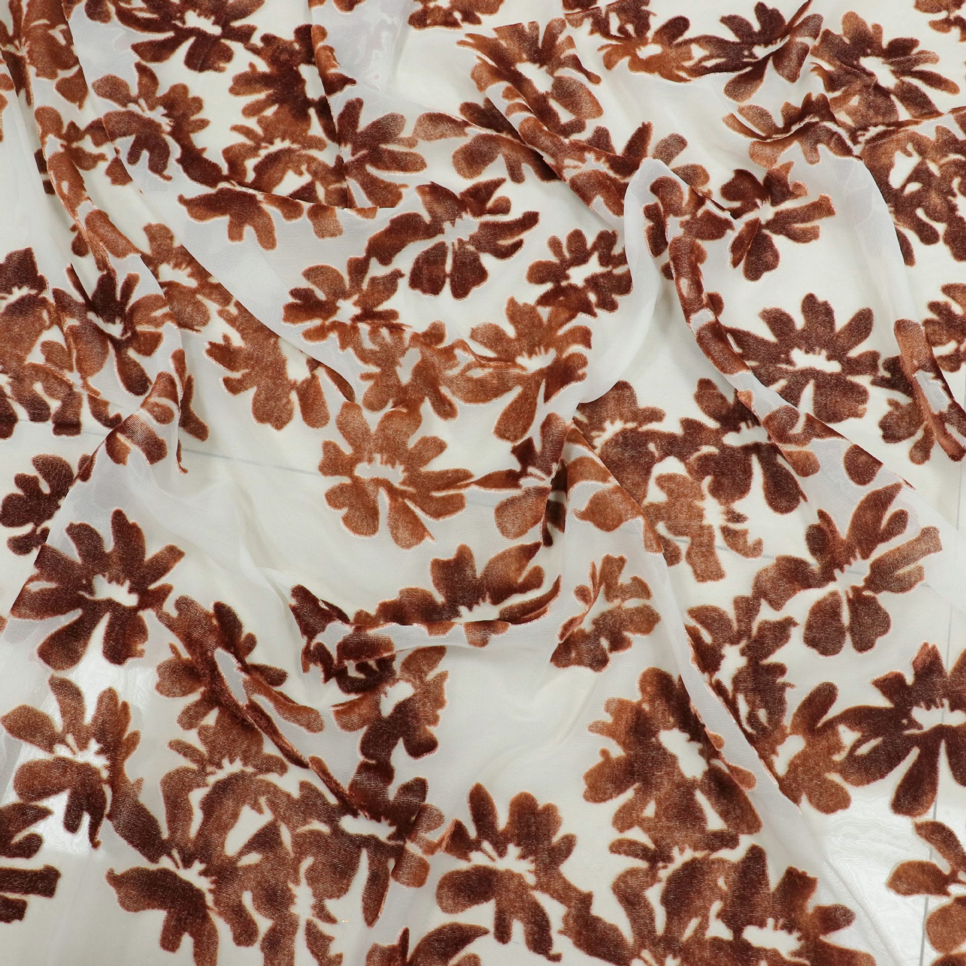 Picture of Factory wholesale woven velvet brocade viscose printed rotten flower burnt velvet fabric nightdress dress cheongsam