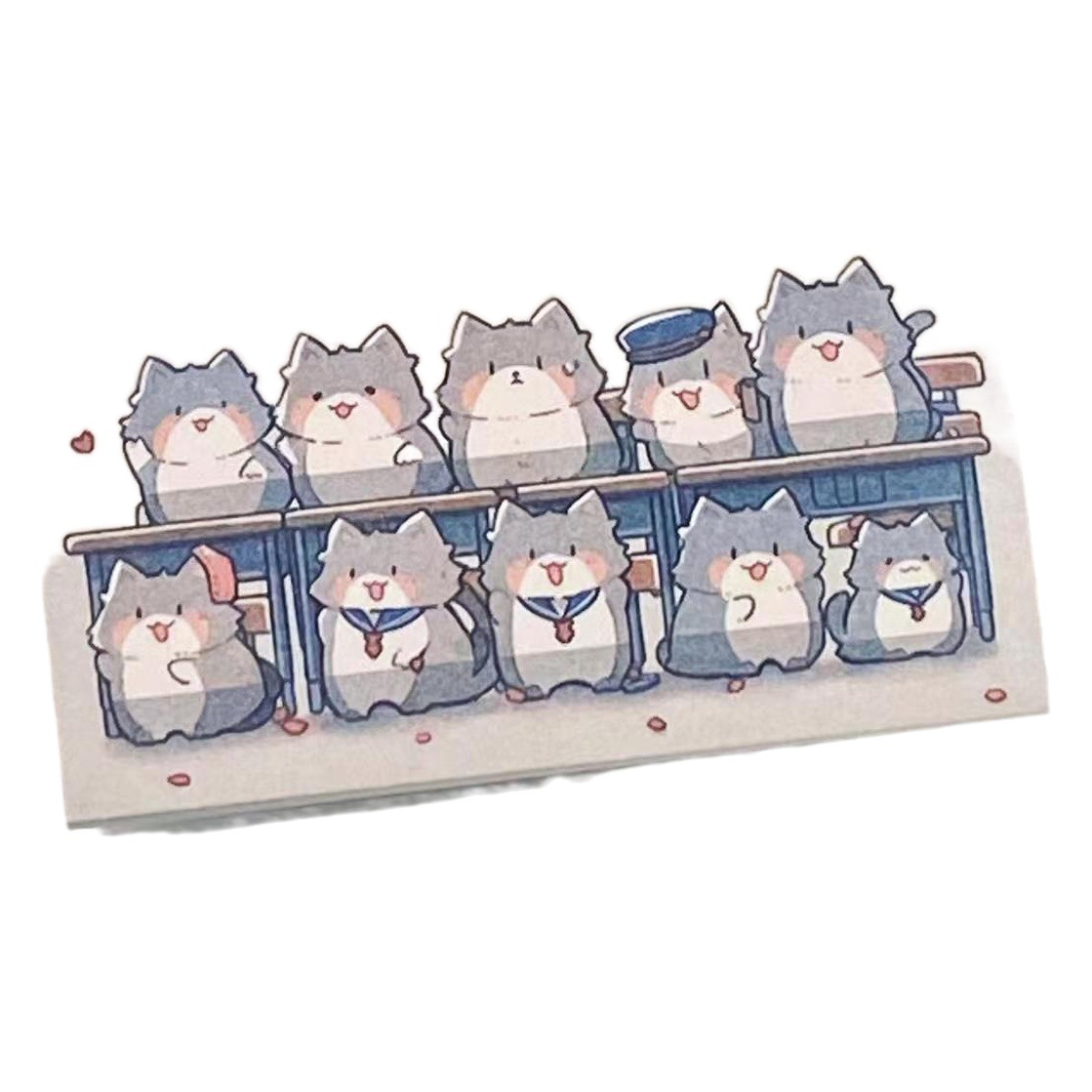 Original Cat Family Cute Post-it Notes ins Style Cartoon Cats Draw Students High Color Value Notes Sticky