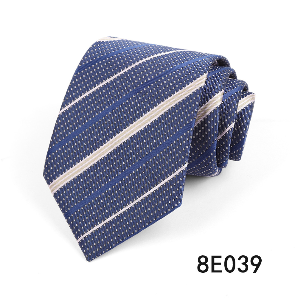 Picture of Men's Tie Business Casual Stripesd Tie 8cm Polyester Jacquard Embroider Print Tie Wholesale Formal Wear
