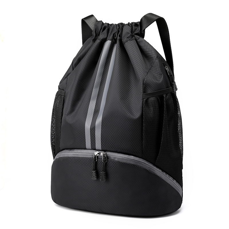 Picture of Basketball Bag Dry and Wet Separate Swimming Bag Bundle Pocket Drawstring Backpack Men's Basketball Bag Ball Bag Student Portable Schoolbag