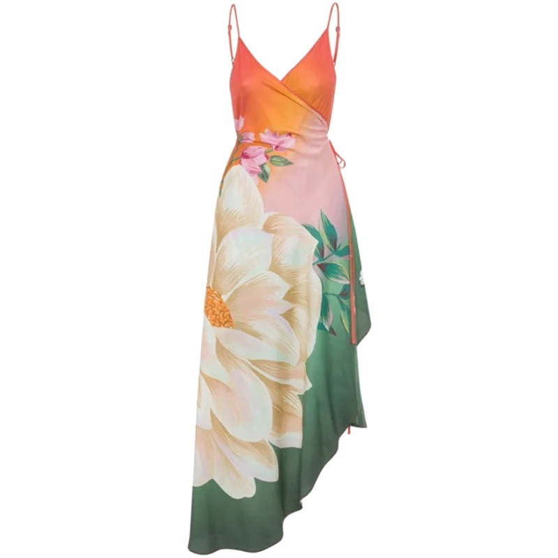 2025 One-Piece Bikini Suit Swimsuit Female Sexy Lace-Up Long Skirt Retro Printed Bikini Three-Piece Set for Women