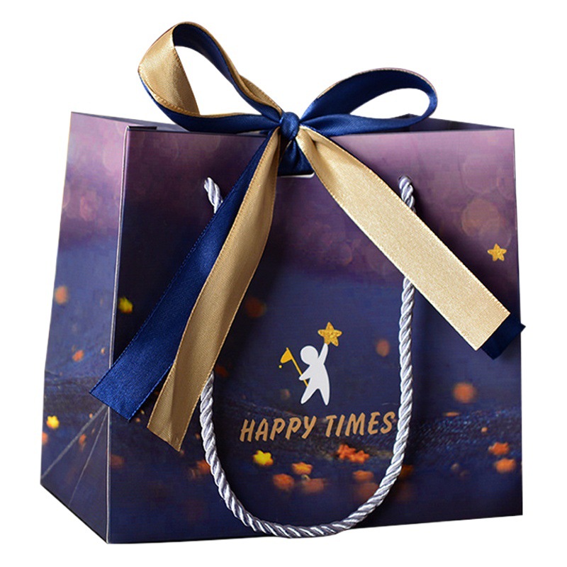 Star picking bow gift bag candy packaging bag gift handbag spot universal paper bag large quantity discount