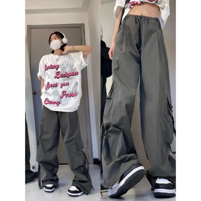 Picture of Maillard fashion tall and small parachute leg cargo pants women's loose straight niche design slacks