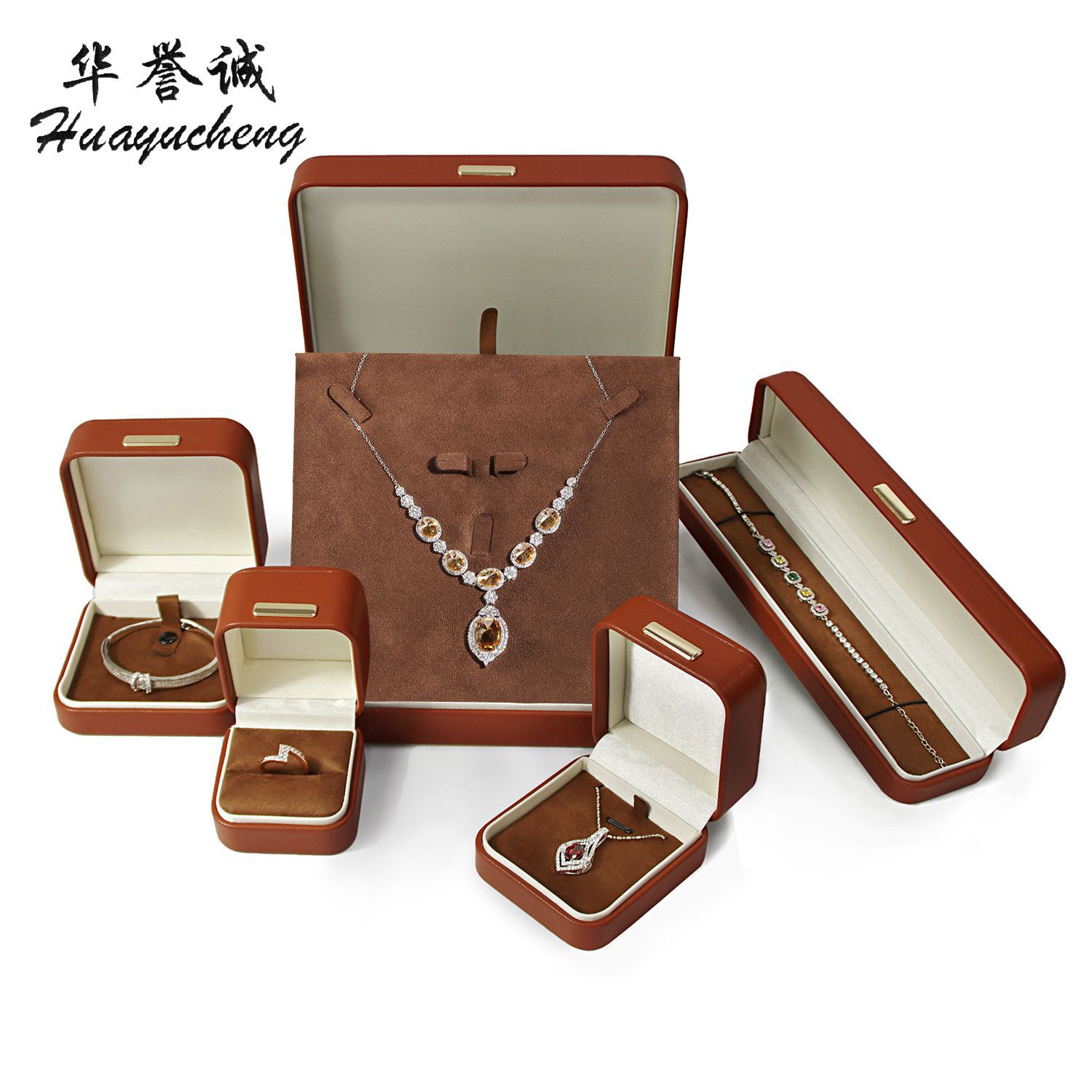 Brown Dream Hard Vault High-end Jewelry Box Storage Box Bracelet Necklace Gift Box Earrings Ring Gift Box