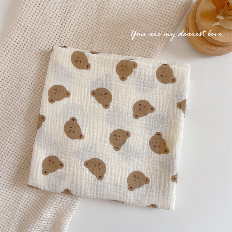 Picture of 2-layer cotton gauze delivery room single-layer double-layer printed wrinkled gauze baby home clothes saliva towel quilt blanket bath towel