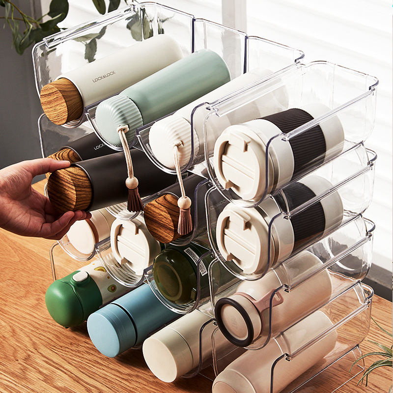 Water Cup storage rack creative stackable multi-layer transparent desktop Cup Holder Plastic household insulated cup storage rack