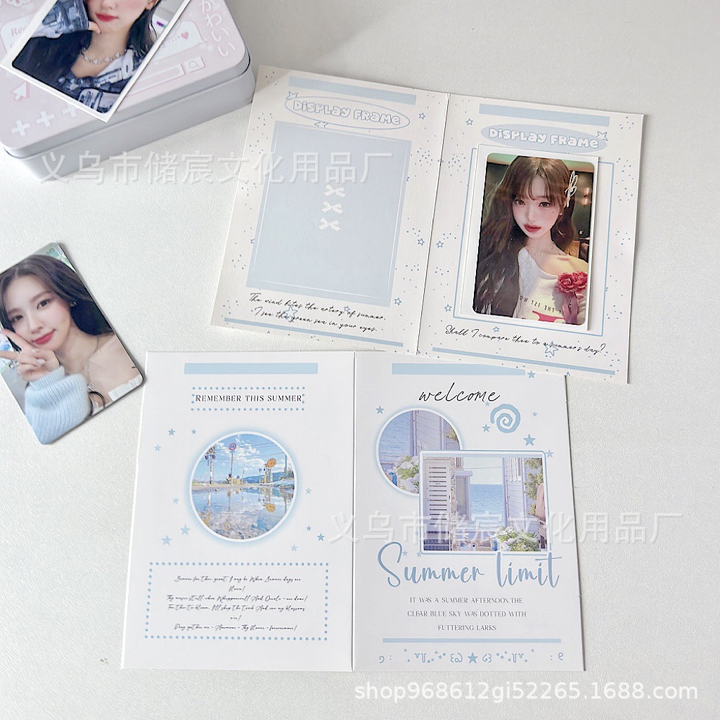 Picture of Original Summer Seaside Folding Folding Card High Color Value Small Card Packing Material DIY Greeting Card Message