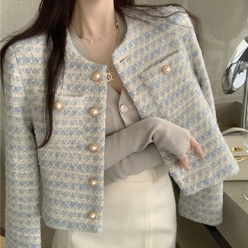 Z Pearl Button Small Fragrance Jacket Women's 2024 Spring and Autumn New French Design Niche Loose Short Style Temperament