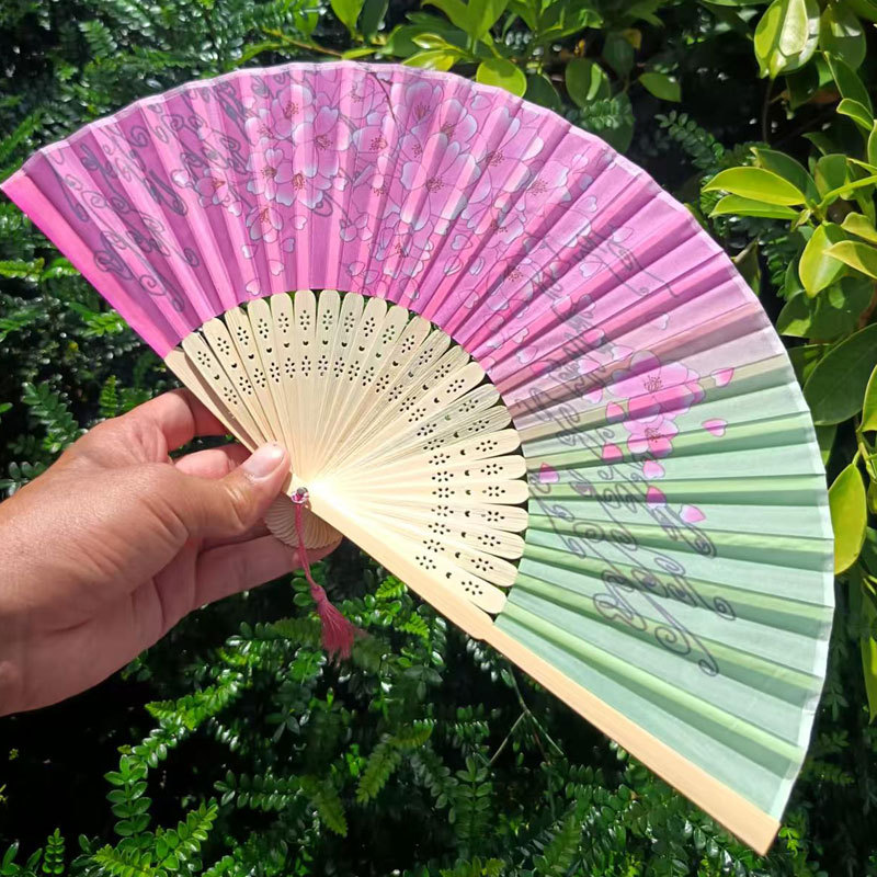 Picture of Folding Fan Bamboo Ancient Fan Student Girl Chinese Style Small Fan Scenic Spot Export Wholesale Retail Gift Decorative Fan
