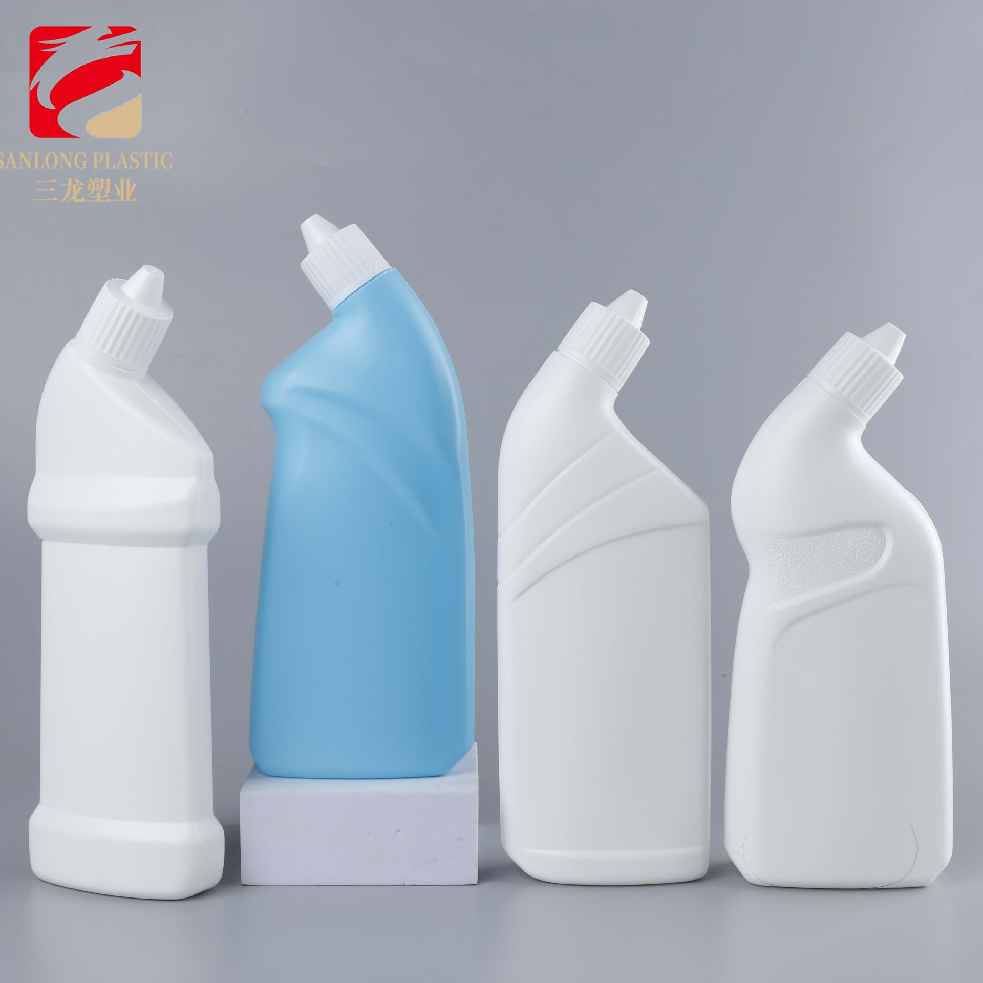 Toilet cleaner plastic bottle 500ml daily chemical light-proof crooked mouth toilet cleaner bottle 500ml toilet cleaner bottle