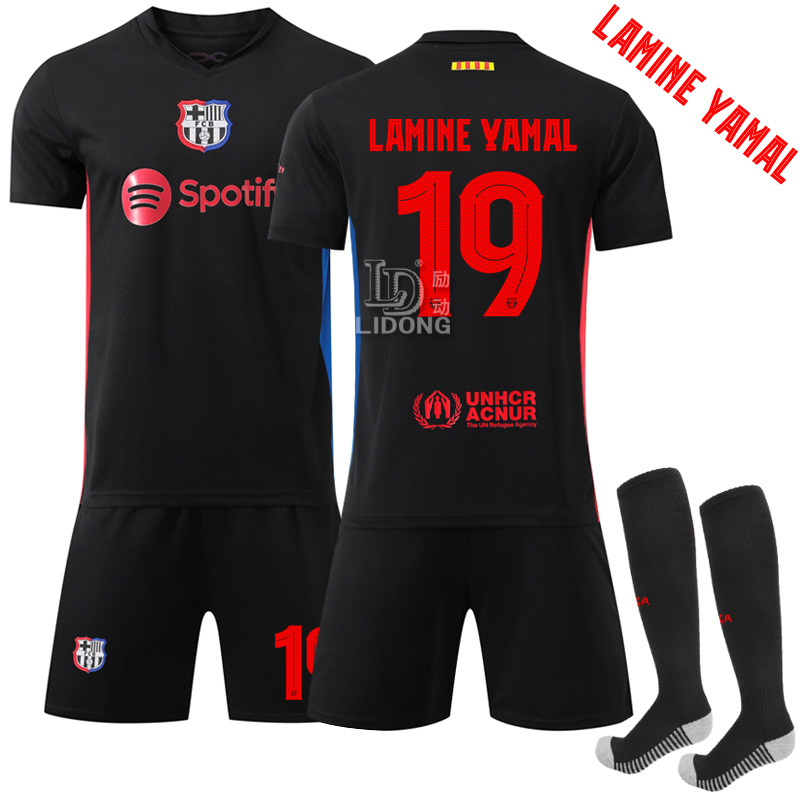 2425 Barcelona Away Champions League Number Font Football Uniform No. 19 Yamal 9 Lewandowski 10 Messi Export Hot Style
