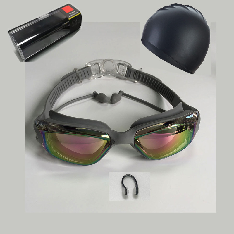 Picture of in stock 2025 new swimming goggles wholesale adult anti-fog plating swimming glasses waterproof silicone swimming goggles suit