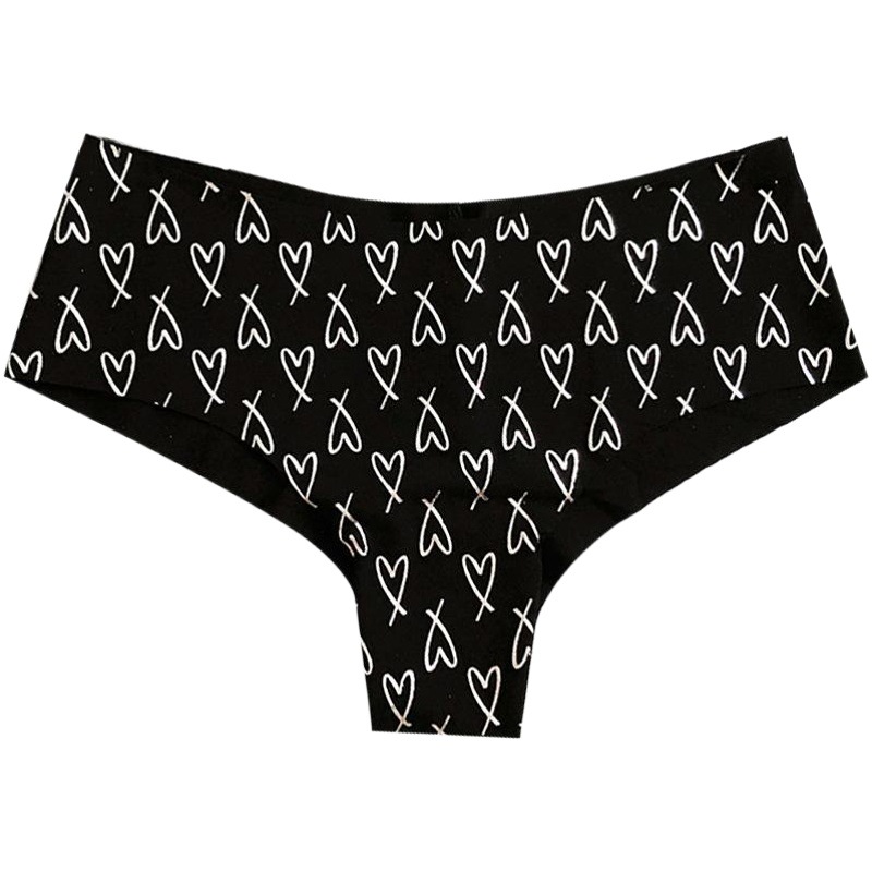 PINK European and American letters polka dot Ice Silk seamless sexy low waist fitness yoga thin underwear women's thong