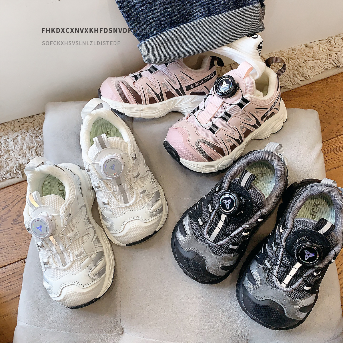Knob Shoes Spring and Summer Kidsren's Shoes Kidsren's Sports Shoes Mesh Breathable Girls' Dad Shoes Boys' Baby Shoes
