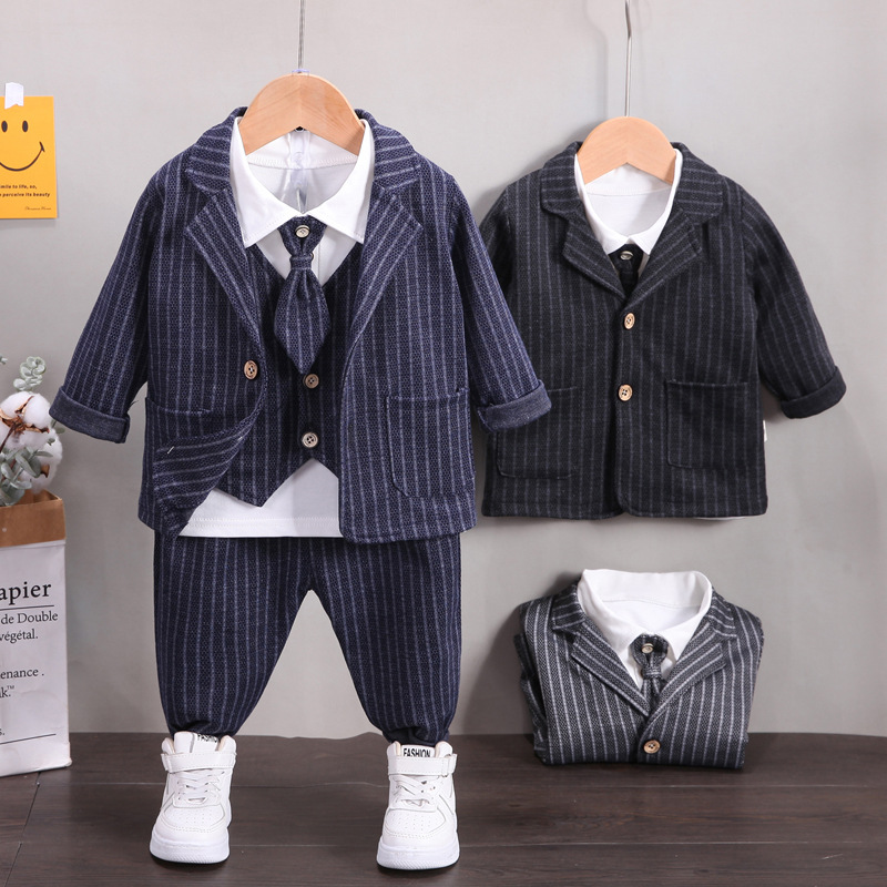 Boys handsome suit vest four-piece factory wholesale Spring and Autumn New Baby handsome suit children's suit