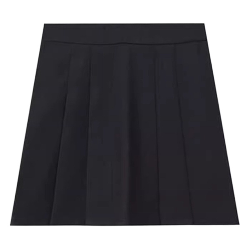 Women's Skirt 2024 Spring New High Waist Slim A- Line Skirt Academic Style Black Pleated Fashionable Hip Skirt