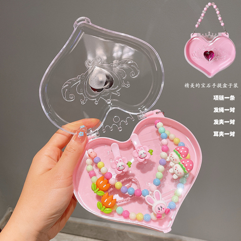 Picture of Children's jewelry baby cartoon cute fruit pendant bracelet suit birthday gift box in stock wholesale