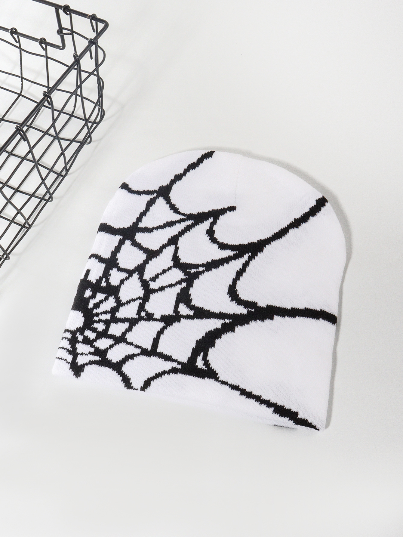 Picture of Hot sale spider web Y2K foreign trade knitted hat European and American hat trend winter hat jacquard special cross-border factory straight hair