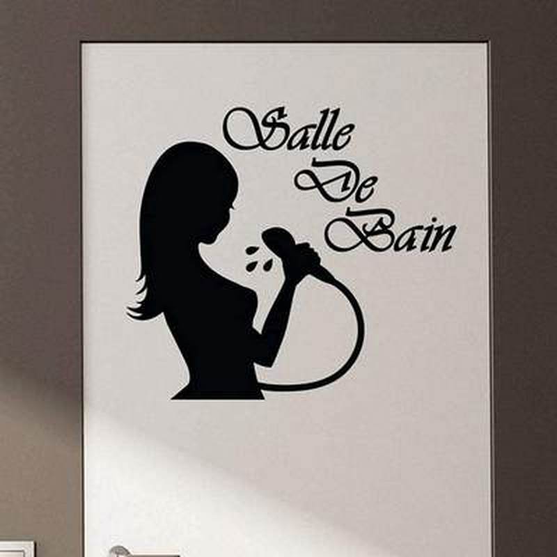 Salle De Bain girl bath pattern toilet bathroom decoration creative carved wall stickers toilet stickers
