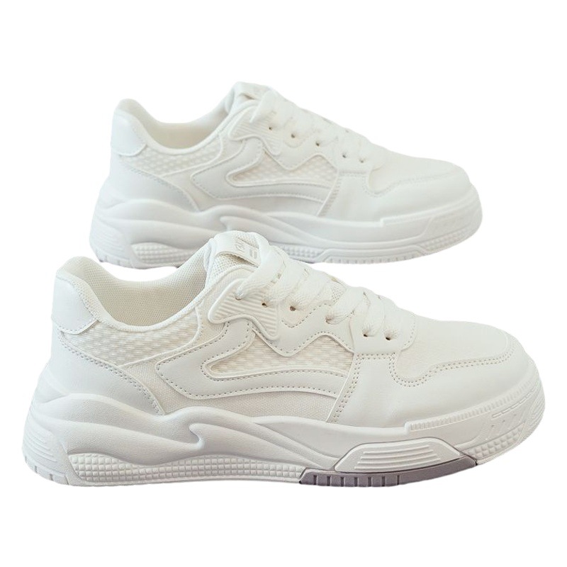 Spring Women's Casual Shoes New White Shoes Thick-Soled Comfortable Sports Shoes Outdoor Leisure Travel Shoes Student Sneakers