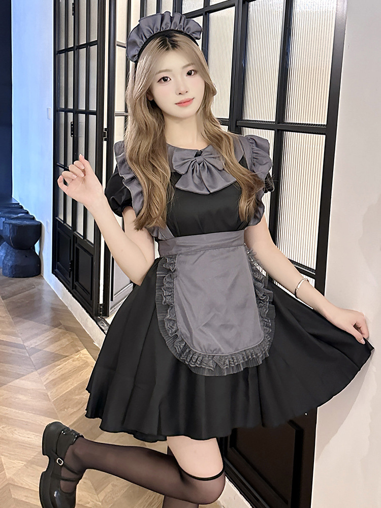2024 New Gray Maid suit cosplay Anime Cosplay Soft Girl Maid Uniform Skirt