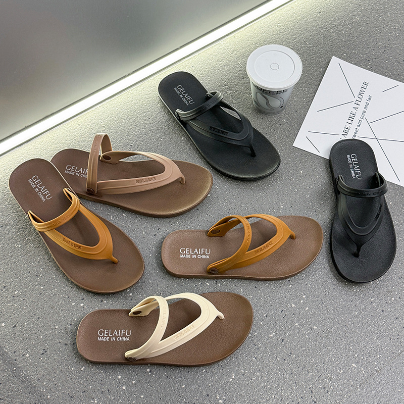 Cross-border men's flip-flops beach summer wear non-slip soft-bottom sandals women's outdoor beach sandals