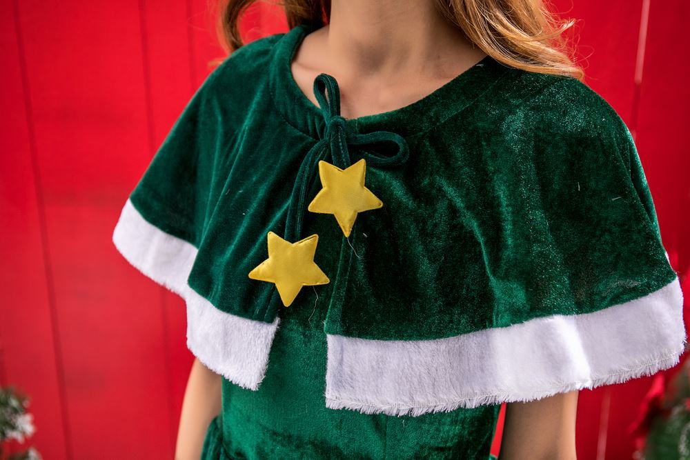 Picture of Christmas clothes Santa Claus clothing adult female green elf dress up clothes Christmas tree European and American cosplay