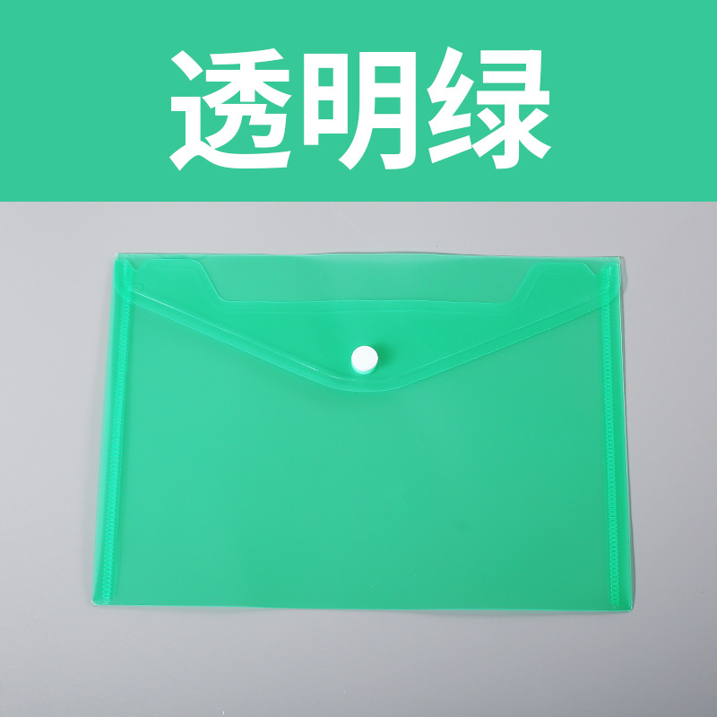 Picture of Colorful Snap-Button A5 Transparent File Bag, Thickened, Large Capacity for Storing Receipts, Invoices, Exam Pens, and A5 Documents