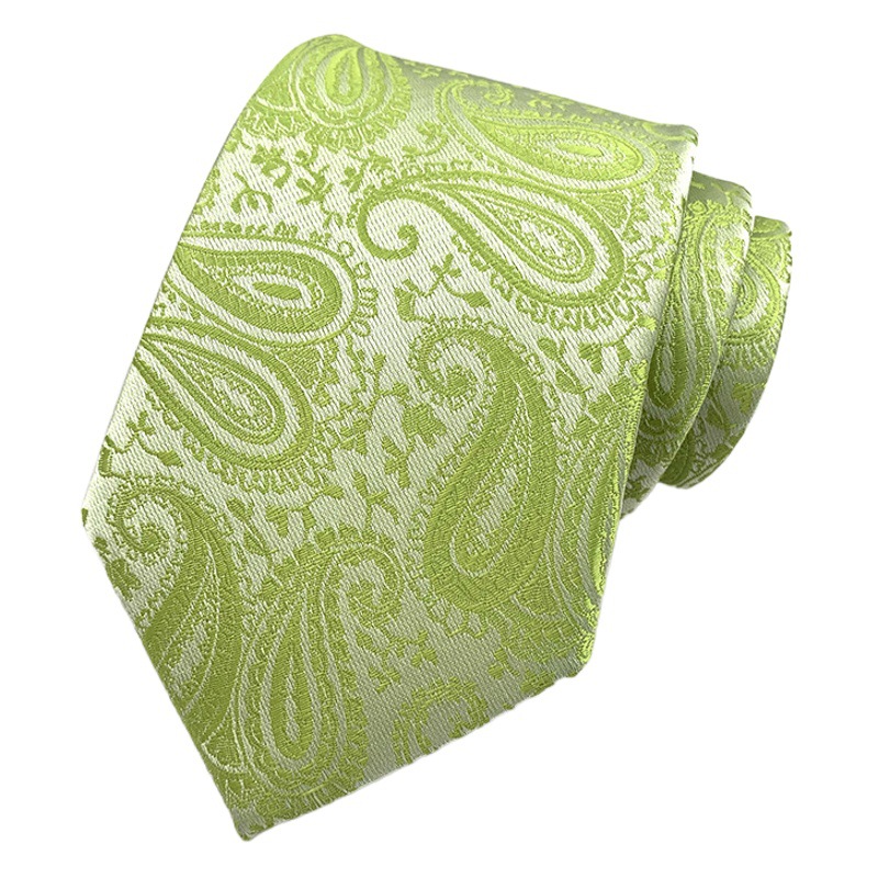 Tie Men's Polyester Jacquard Fabric Tie Cashew Flower Paisley 18 Color Men's Tie Factory Wholesale