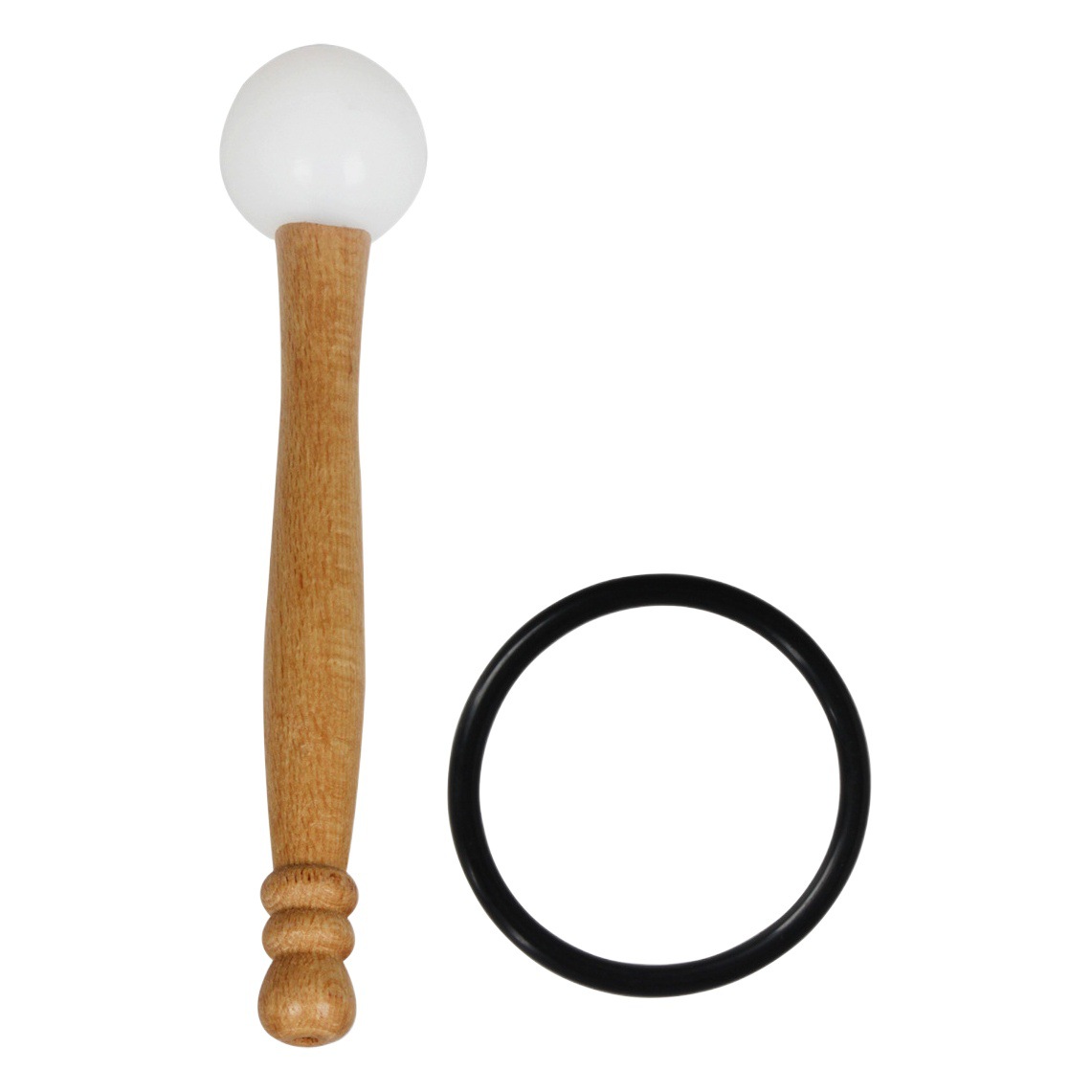 Percussion instrument accessories crystal music bowl percussion stick psalm bowl buddhist sound bowl white rubber head percussion stick with rubber ring