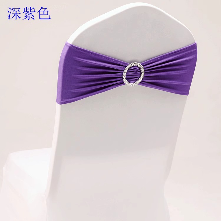 Picture of Backrest Flower Stretch Chair Cover Bow Banquet Decoration Free Wedding Ribbon Wedding Hotel Ribbon Stool Strap