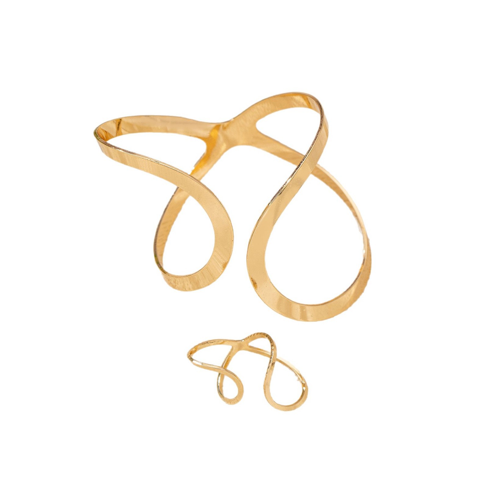 Picture of Europe and the United States cross-border 2 pieces fashion trend geometric irregular bracelet ring suit suitable for women's street party