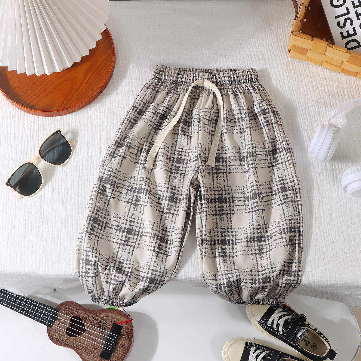 Picture of Children's Anti-mosquito Pants Ice Silk Tie-dyed Thin Lazy Pants Baby Summer Household Loose Pajama Pants High Waist Casual Pants