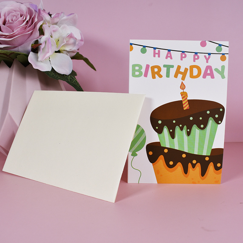 Picture of New 24-piece birthday card set cross-border hot selling Amazon folding flat card hand-painted birthday