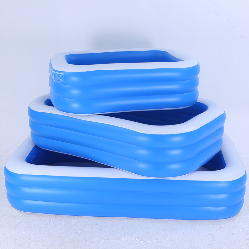 Blue and White Three-Layer Inflatable Swimming Pool Outdoor Large Family Printed Pool Toy Ball Pool Swimming Pool Naughty Castle Factory