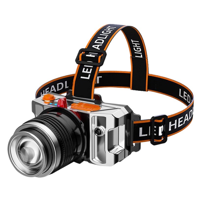 Cross-border three-light source wearing head wearing LED power display charging treasure home outdoor night fishing night riding three-light headlight