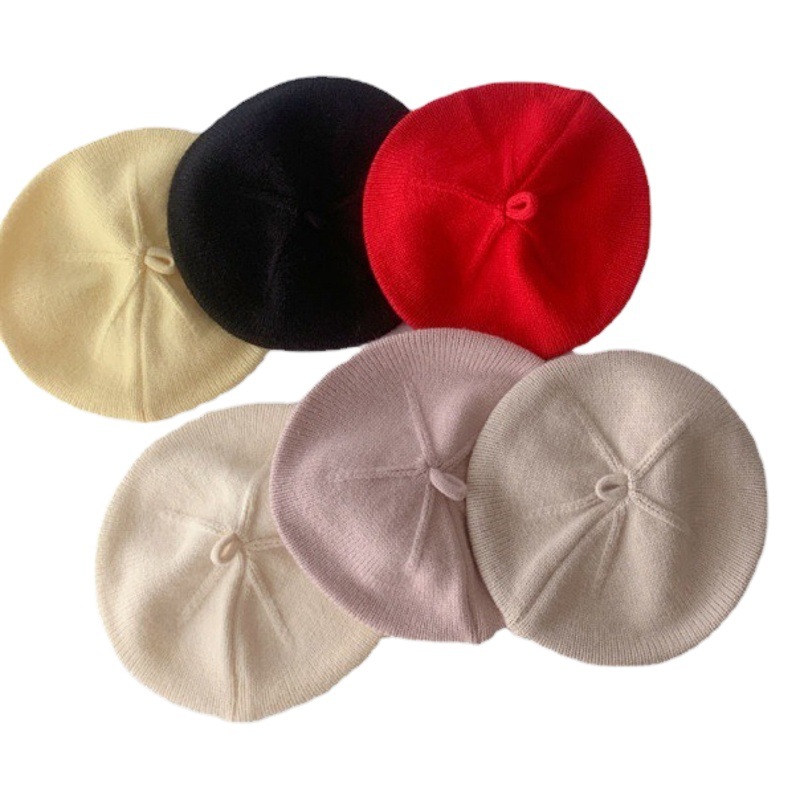 Baby Hat ins Autumn and Winter Baby Beret Thin Breathable Western Style All-match Knitted Hat Cute Baby Painter Hat
