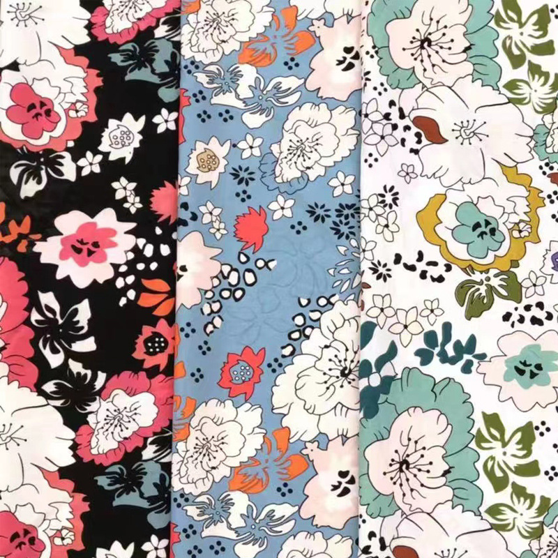 100D Four-Way Stretch Printed Woven Polyester Fabric for Shirts, Chiffon Dresses, Patterned Clothing, Breathable and Lightweight