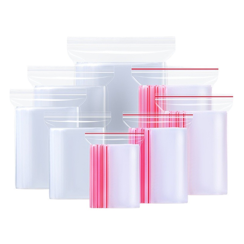 In stock transparent pe plastic sealed pocket storage compact bag plastic sealed bag snack packaging bag ziplock bag wholesale