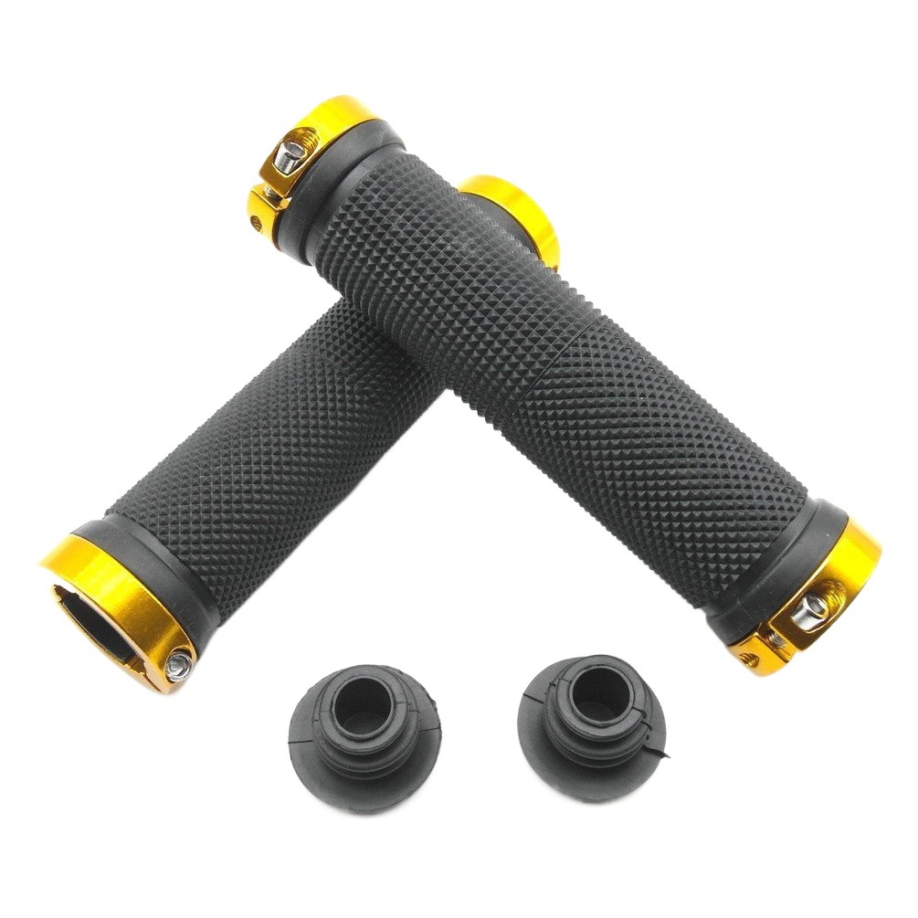 Bicycle Handle Cover Mountain Bike Handle Aluminum Alloy Bilateral Locking Handle Cover Anti-skid Handle Rubber Cover for Flying Bicycle