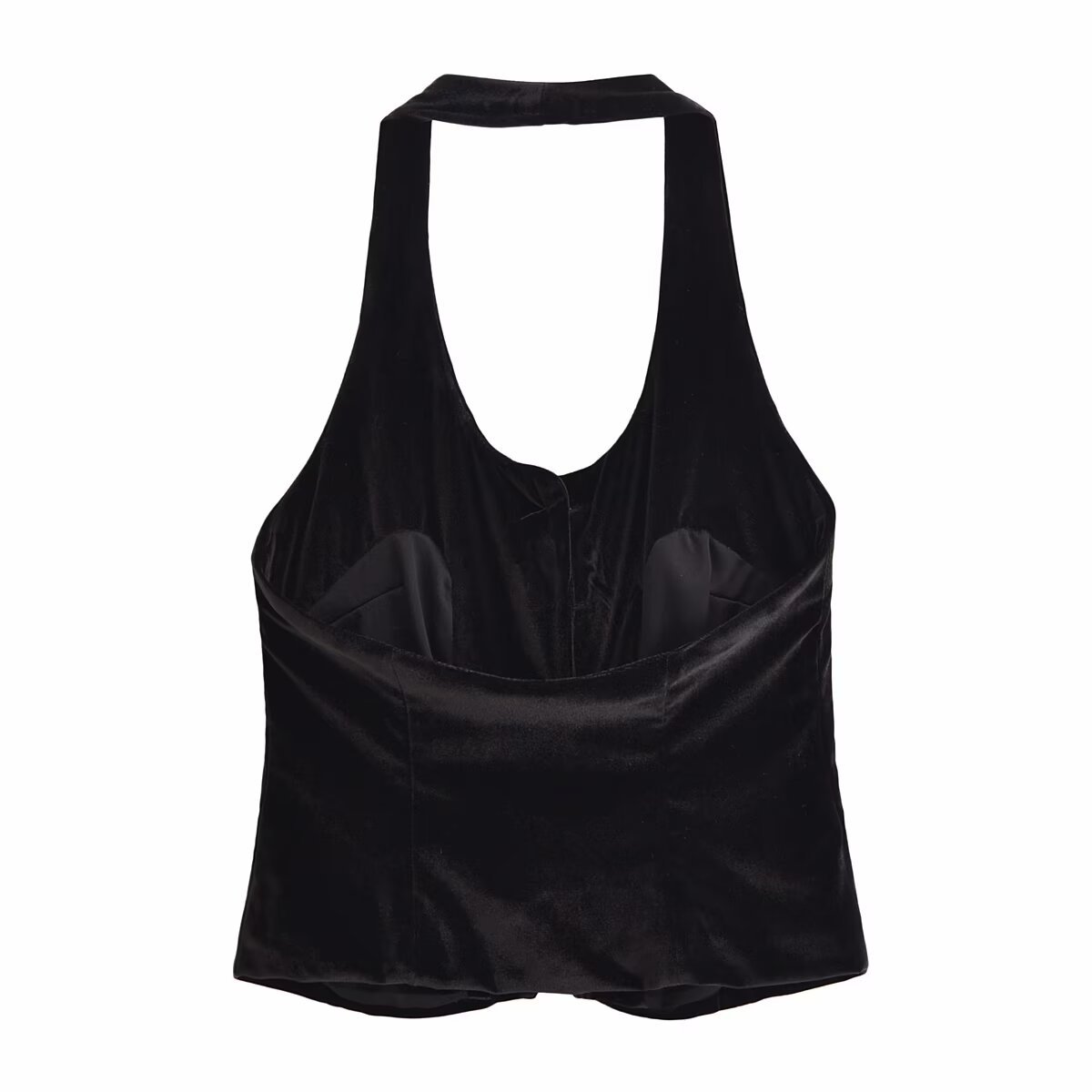 Picture of Button Velvet Sleeveless Neck Vest Top 2025 Spring New Cross-border European and American Fashion Women's Vest