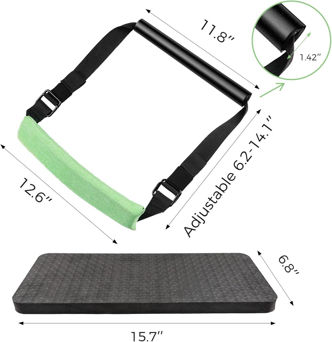 Picture of Sit-Up Assist Belt Abdominal Muscle Exerciser Adjustable Crunch Belt Kneeling Pad Push-Up Training Fitness Comfortable and Portable