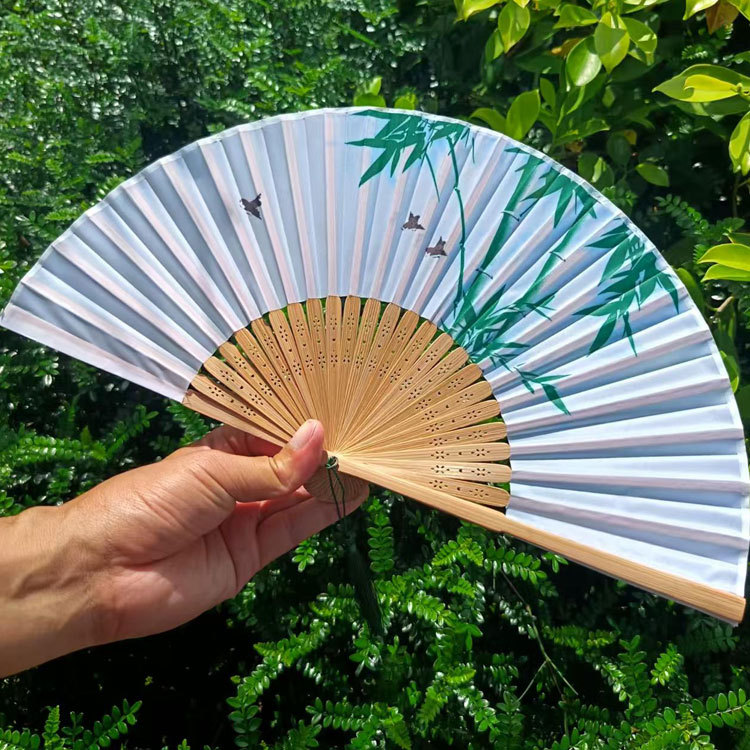 Picture of Folding Fan Bamboo Ancient Fan Student Girl Chinese Style Small Fan Scenic Spot Export Wholesale Retail Gift Decorative Fan