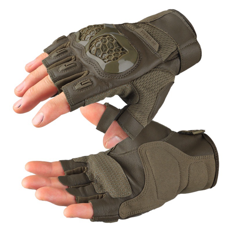 New Summer Outdoor Sports Gloves Special Wear-Resistant Soft Shell Protective Shock-Absorbing Anti-Fall Cycling Half-Finger Tactical Gloves