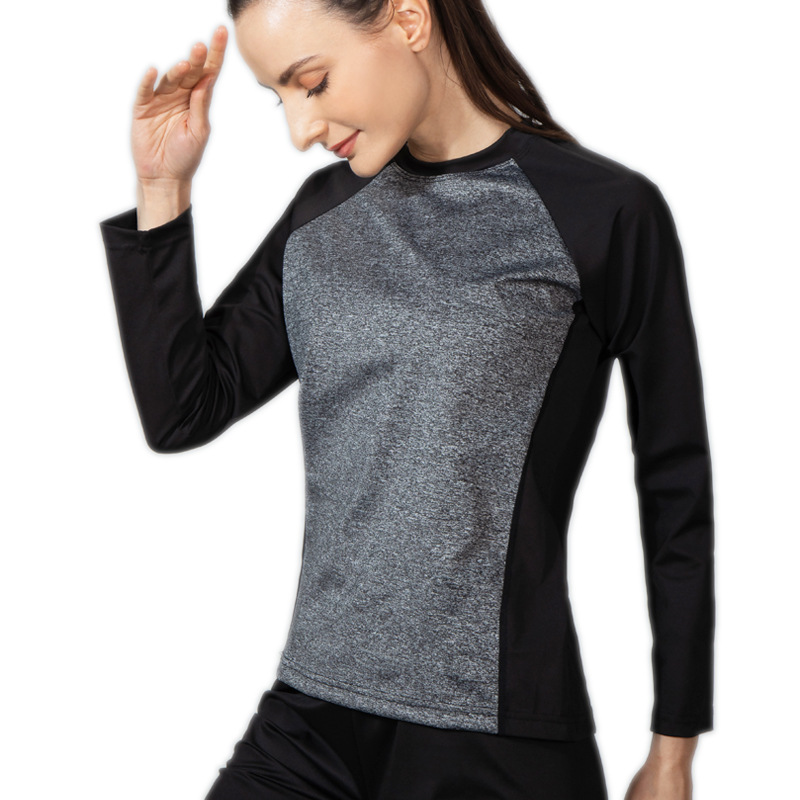 Picture of Cross-Border Large Size Long-Sleeved Sweat Suit Women's Running Sports Breathable T-Shirt 
 Fitness Tops, Sweat Suits, Dance Sweat Suits