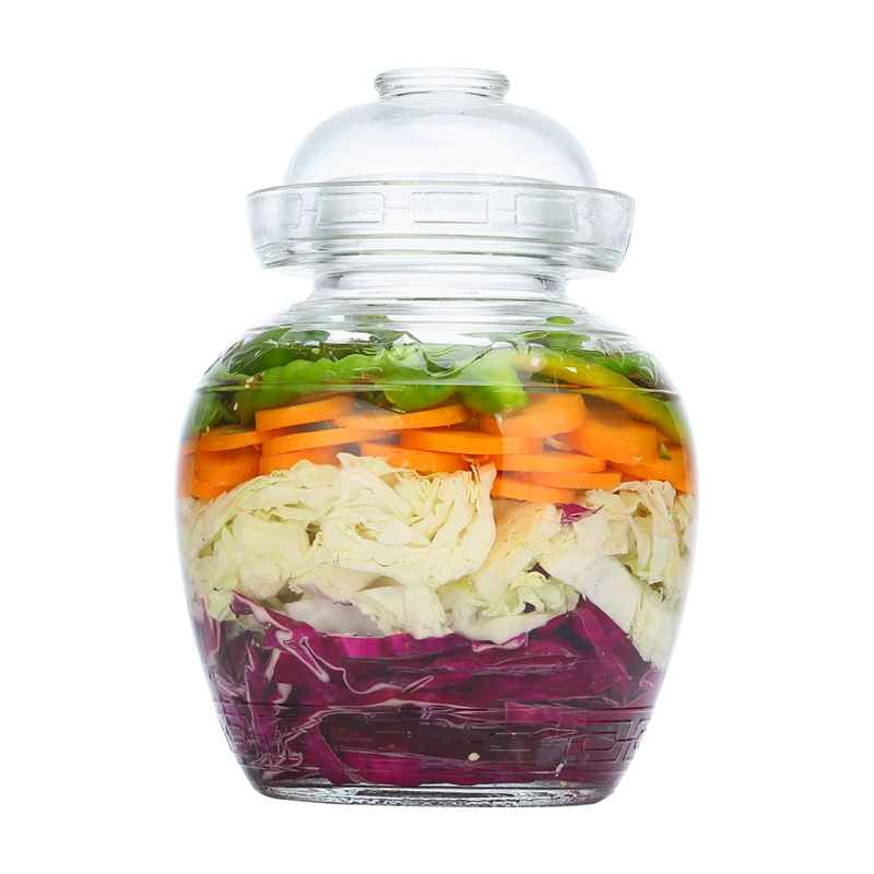 Picture of Sealed glass pickle jar transparent pickle jar thickened large household pickle pickle jar with lid for wholesale